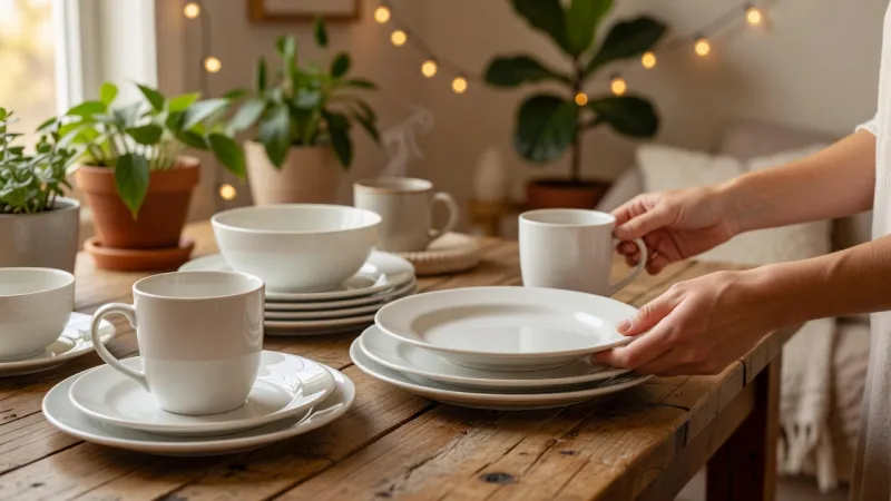 Corelle Livingware Winter Frost White 18-Piece Dinnerware Set